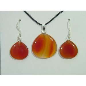  Carnelian Agate Necklace and Ear Rings Set Everything 