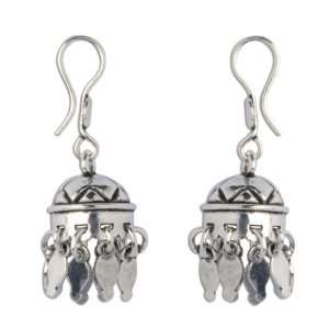  Handmade Silver Earrings Indian Jewelry 1.75 inches 