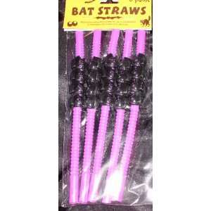  Halloween Bat Straws   Set of 5 