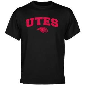 NCAA Utah Utes Black Mascot Arch T shirt Sports 