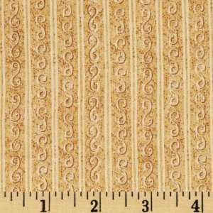  44 Wide Star Of Wonder Scroll Stripe Cream Fabric By The 