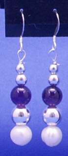 Elegant Amethyst / Pearl Earrings Must See These  