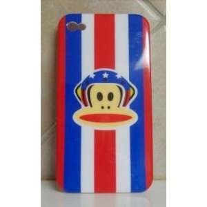  IPHONE 4G CASE RED WHITE AND BLUE STRIPES MONKEY COVER 