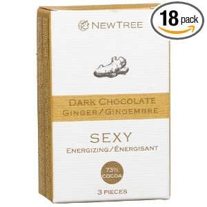 NEWTREE Sexy 73% Cocoa, Ginger (3 Piece), 0.95 Ounce Mini Boxes (Pack 
