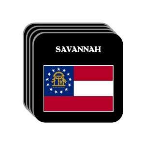 US State Flag   SAVANNAH, Georgia (GA) Set of 4 Mini Mousepad Coasters