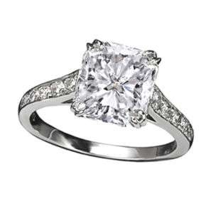 One Carat Cushion Diamond Engagement Ring F IF  