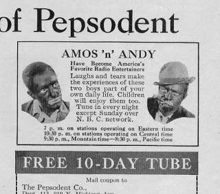 1930 Amos n Andy Pepsodent Ad + Laundry Ad  