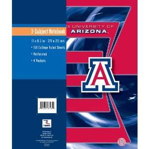  Arizona Wildcats NCAA 3  Subject Poly Notebook Sports 