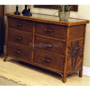   Reef Furniture Havana Palm 6 Drawer Dresser (TC Antique) 401 5300 TCA