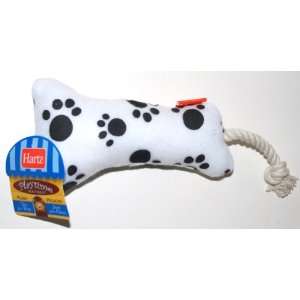  Hartz Playtime Plush Dog Toy, White Plush with Paw Prints 