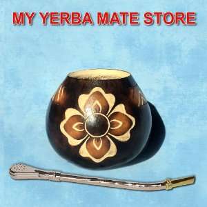 Artisan Yerba Mate Gourd And Bombilla Grocery & Gourmet Food