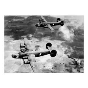  B 24 Liberator Heavy Bombers USAAF Poster