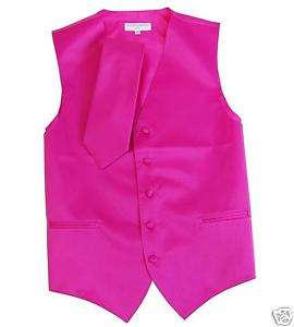 V64/ New Solid Pink Tuxedo Vest Set by Vesuvio Napoli  