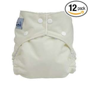  Fuzzibunz Perfect Size Diaper, 12 Pack White, Medium 15 30 