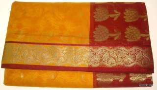 Color Indian Poly Cotton Rich Pallu Printed Sari saree Curtain Drape 