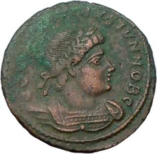   . as Caesar 330AD Genuine Ancient Roman Coin Legions Standards  