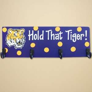  LSU Tigers Purple Wooden Hook Board