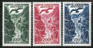 French Andorre Scott C2 C4 MH* Airmails 1955  