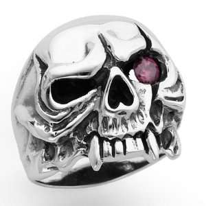   SKULL RING with Flaming Red eye (Available in Sizes 10 to 14) size11