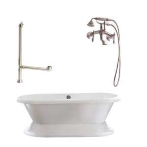   Mount Faucet with Hand Shower and Lever Handles, Brushed Nickel Baby