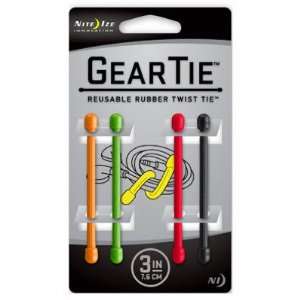  Reusable 3 inch Rubber Gear Tie   Assorted Colors 8 Pack 