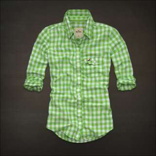 NWT HOLLISTER Abercrombie Womens HAMMERLAND Check Shirts Top Shirt S M 