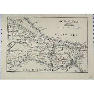  Antique Print Map Constantinople Black Sea Marmara
