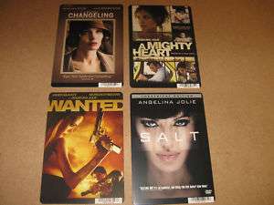 ANGELINA JOLIE MOVIE BACKER CARD LOT (4) SALT +++  