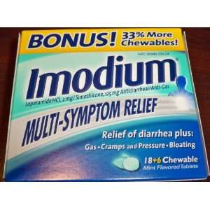  Imodium Multi Symptom Relief Chewable Tablets Mint Flavor 