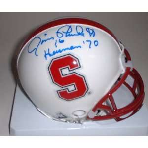 Jim Plunkett Autographed Stanford Cardinals Riddell Mini Helmet with 