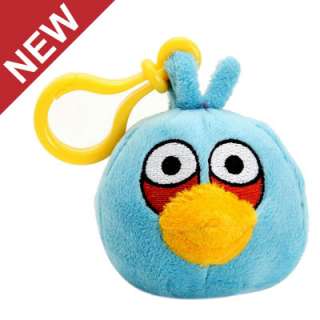 BLUE ANGRY BIRDS ROVIO LICENSED PLUSH TOY CLIP ON  