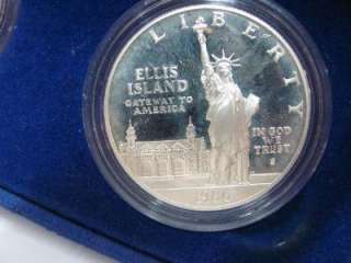   United States US Liberty Ellis Island Half & One Dollar Silver Coin