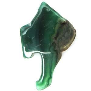  68mm green agate freeform slab pendant bead