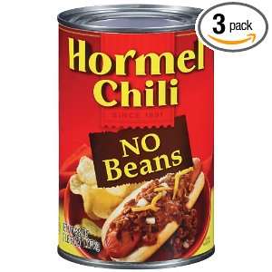 Hormel Chili No Beans, 38 Ounce (Pack of 3)  Grocery 