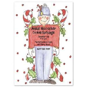    Soldier with Candy Cane Holiday Invitations