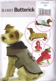 B4885 Pattern Pet DOG Coat Butterick  