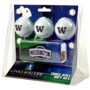   UW NCAA Slider Hat Clip 3 Golf Ball Gift Packs