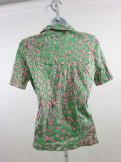 AVERADO BESSI Pink Green Floral Print Polo Shirt Sz 14  