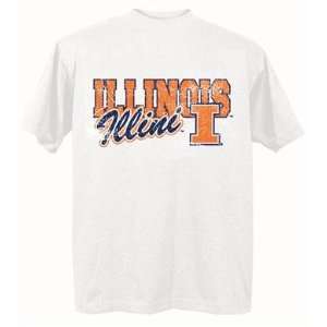  Illinois Fighting Illini NCAA White Short Sleeve T Shirt 