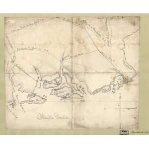  Civil War Map Pencil sketch of the Atlantic Coast from 