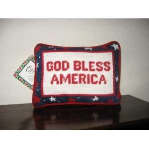  C & F Enterprises God Bless America Needlepoint Pillow 