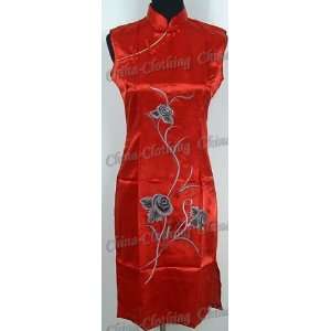  Chinese Cheongsam Elegant Mini Dress Red Available Sizes 