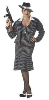 Costumes Lady Gangster Pin Stripe Costume Suit Plus  