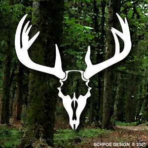 HUGE Monster DEER SKULL Decal Buck hunting antlers rack  