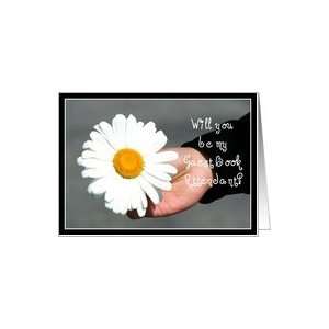  Will you be my Guestbook Attendant White Daisy Card 