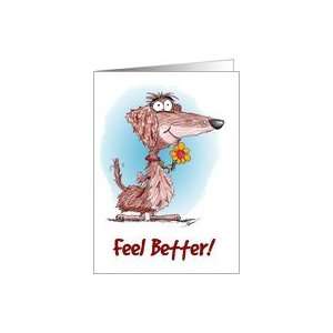 Feel Better Cartoon Dachshund Card Card