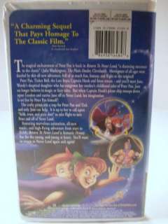Walt Disney Return To Never Land Peter Pan VHS 786936164848  