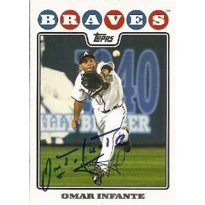  Omar Infante Signed Atlanta Braves 2008 Topps Card 