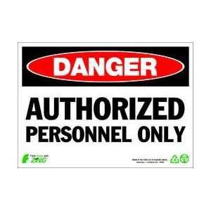 Danger Sign,10 X 14in,r And Bk/wht,eng   ZING  Industrial 