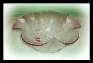 Vintage Depression Era Large Pink Glass Fluted Bowl~FABulous Leaf 